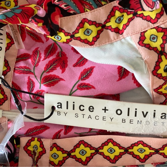 NWT ALICE + OLIVIA KATHY FLORAL MINI DRESS - Picture 6 of 12